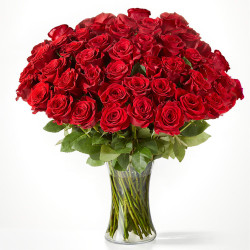 Mother's Day Flowers | 50 Roses With Vase