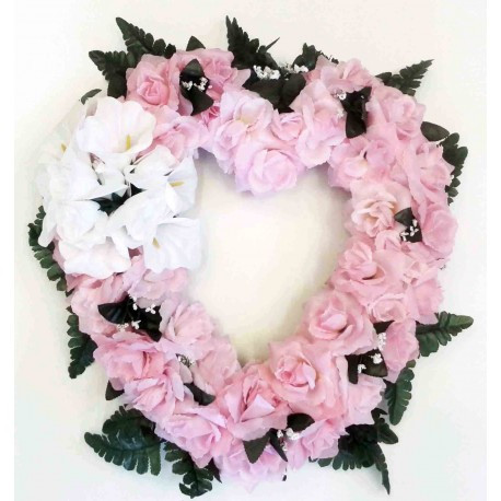 Cemetery Heart Flower | Cemetery Flowers | Silk Heart Flower