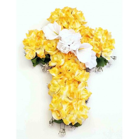 Cemetery Cross Flower | Cemetery Flowers | Silk Cross Flower