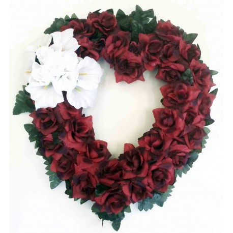 Cemetery Heart Flower | Cemetery Flowers | Silk Heart Flower