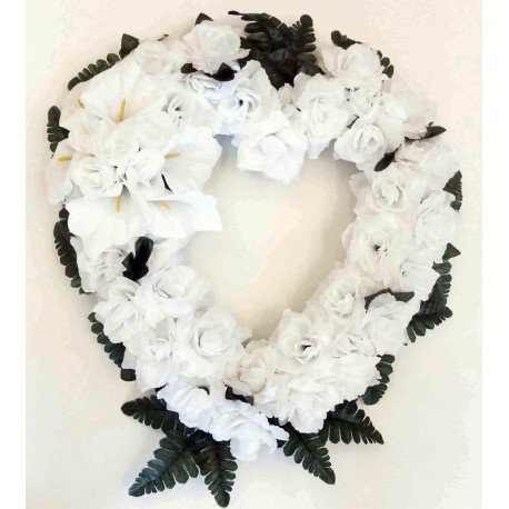 Cemetery Heart Flower | Cemetery Flowers | Silk Heart Flower